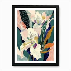 Colourful Flower Illustration Lisianthus 2 Art Print