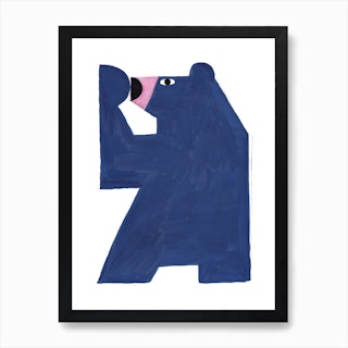 Blue Bear Art Print