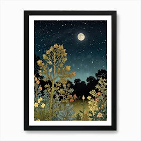 Night In The Garden Style William Morris Art Print Art Print