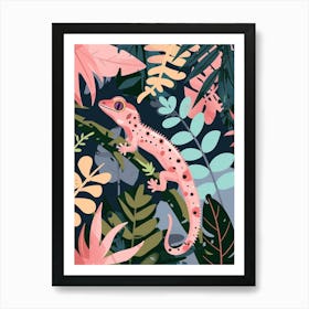 Malaysian Cat Gecko Abstract Modern Illustration 3 Poster