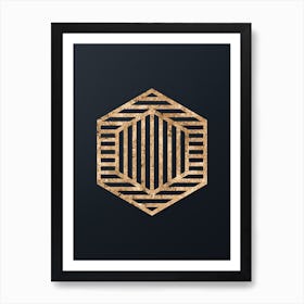Abstract Geometric Gold Glyph on Dark Teal n.0407 Art Print