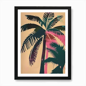 Palm Tree Colourful Illustration 2 Art Print