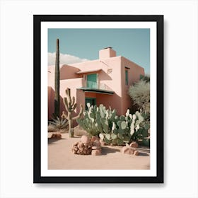 Cacti Pink Wall Photography 3 Art Print