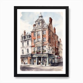 Spitalfields London Neighborhood, Watercolour 2 Art Print
