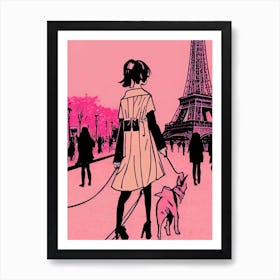 Eiffel Tower In Pink Art Print