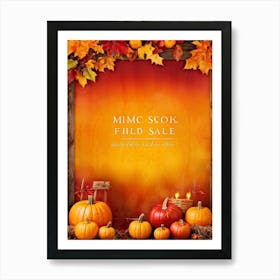 Autumn Sale Banner Vibrant Oranges Deep Reds And Warm Golds Spotlight Festive Design Leaves Gent (3) Art Print