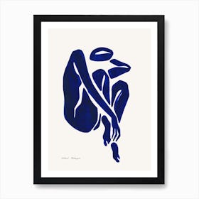 Minimal Blue Female Nude Hands & Toes Art Print