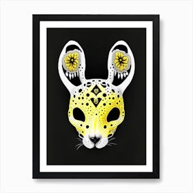 Animal Skull Yellow 2 Doodle Art Print