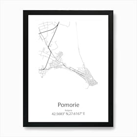 Pomorie,Bulgaria Minimalist Map Art Print