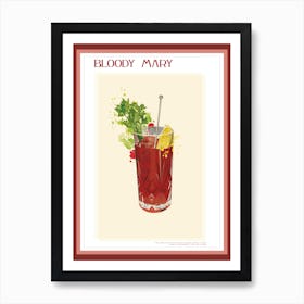 Bloody Mary Cocktail Splatter print Art Print