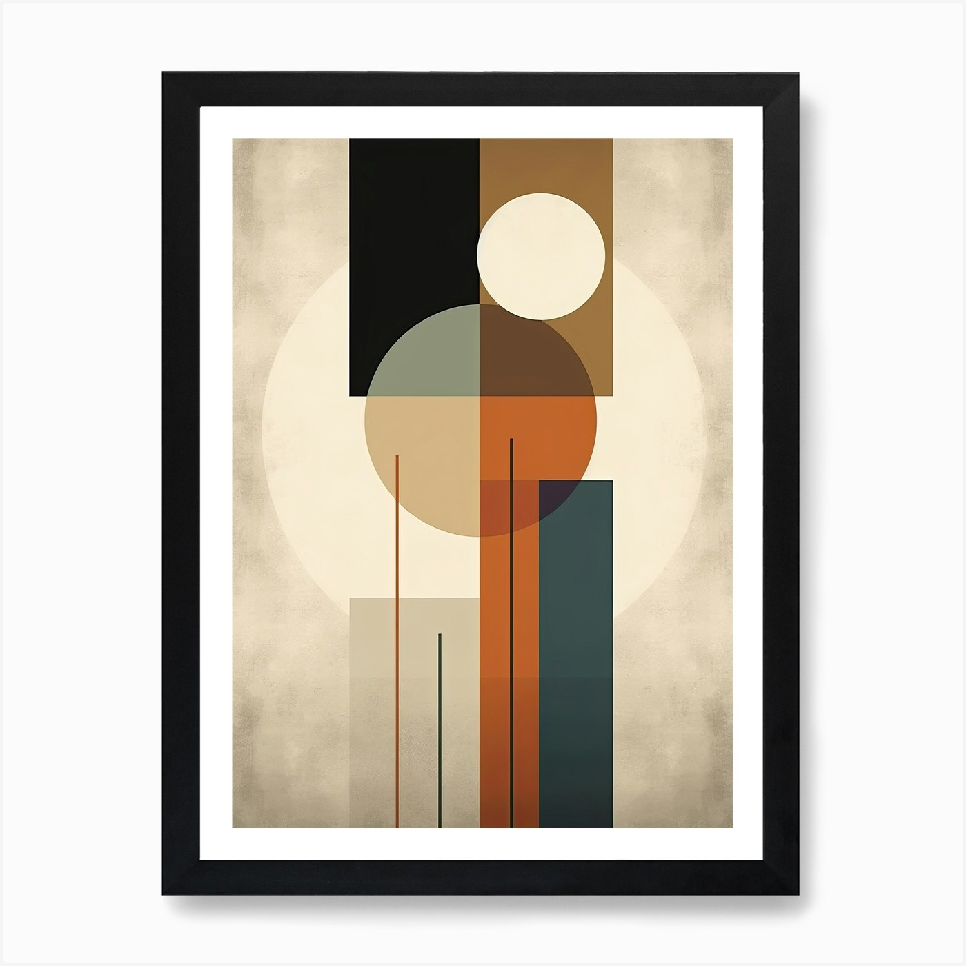 Sunset Serenity; Mid Century Boho H Framed Wall Art Poster Canvas Print Picture - Picture 2 of 4