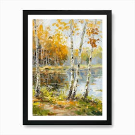 Birch Trees By The Lake 8 Art Print