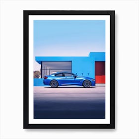 BMW M4 Blue Car Art Print