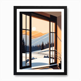 Japandi Winter Landscape Art Print