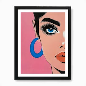 Blue Hoop Earrings Art Print