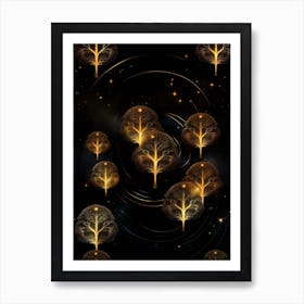 Golden Trees 1 Art Print