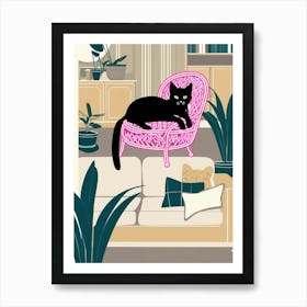 Cat In A Chair Art Print