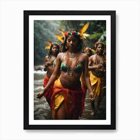 Vibrant Tribal Woman Art Print