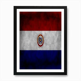 Paraguay Flag Texture Art Print