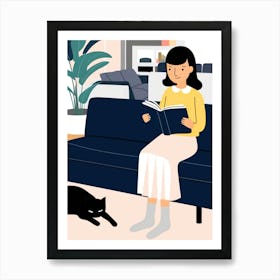 Woman Reading A Book 4 Art Print