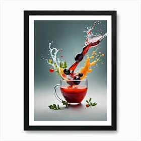 Wine With Tomatoes Juice and Grapes Art Print