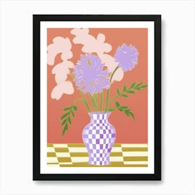 Wild Flowers Lilac Tones In Vase 3 Art Print