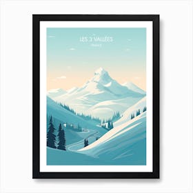 Poster Of Les 3 Vallees   France, Ski Resort Illustration 0 Art Print