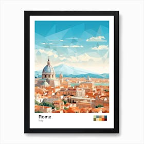 Rome, Italy, Geometric Illustration 1 Poster Art Print