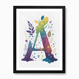 Colorful Letter A Illustration 51 Art Print