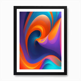 Abstract Colorful Waves Vertical Composition 91 Art Print