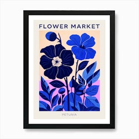 Blue Flower Market Poster Petunia 1 Art Print