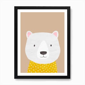 Polar Bear Beige Art Print