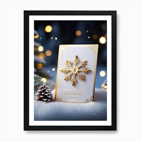 A High Definition Digital Render Of A Sleek Card Lit With Festive Light Dressed In Rich Holiday Co 2 1 Art Print