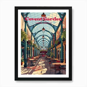 Covent Garden London England West End Digital Travel Illustration Poster