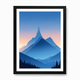 Misty Mountains Vertical Composition In Blue Tone 133 Art Print