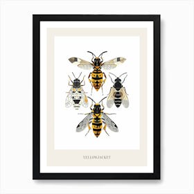 Colourful Insect Illustration Yellowjacket 6 Poster Art Print