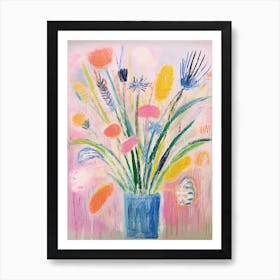 Flower Painting Fauvist Style Fountain Grass 1 Art Print