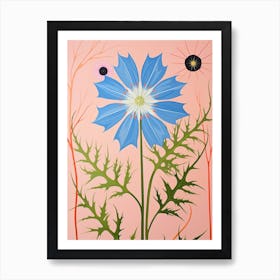 Love In A Mist Nigella 7 Hilma Af Klint Inspired Pastel Flower Painting Art Print