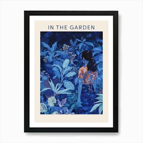 In The Garden Poster Blue 2 Art Print