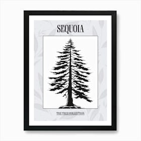 Sequoia Tree Simple Geometric Nature Stencil 1 Poster Art Print