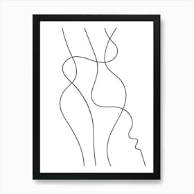 Line Drawing Of A Woman Art Print