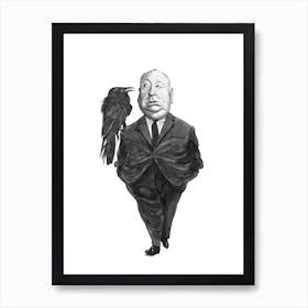 Alfred Hitchcock Portrait Art Print