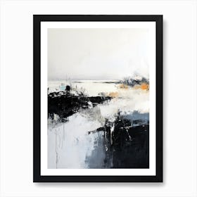 Abstract Painting, Black and White River Art Print