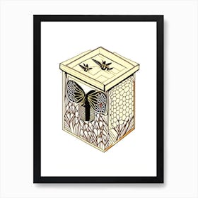 Brood Box With Bees 1 William Morris Style Art Print