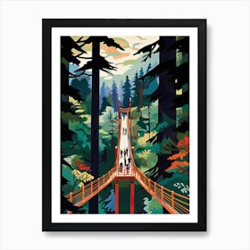 Capilano Suspension Bridge Park, Canada, Colourful 3 Art Print