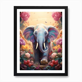 Elephant In The Forest 1 Art Print