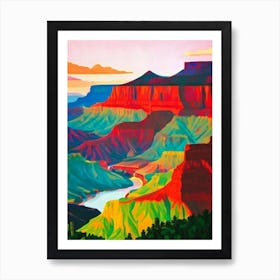 Grand Canyon National Park United States Of America Abstract Colourful Art Print