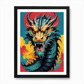Japanese Dragon Pop Art Style (10) Art Print