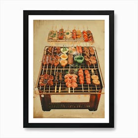 Yakitori Japanese Grill Mid Century Modern Art Print