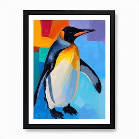 King Penguin Laurie Island Colour Block Painting 2 Art Print